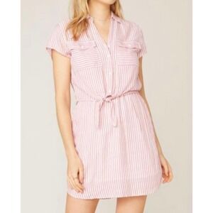 Jack by BB Dakota Striped Shirt Dress‎ Mini Pockets Small